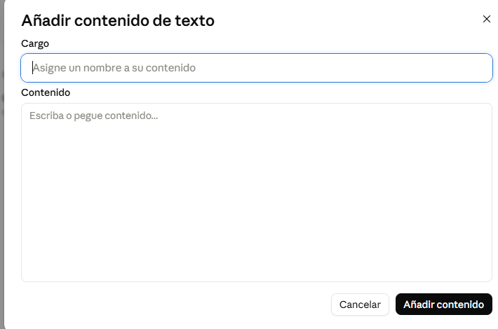 Captura del boton Add content dentro de un proyecto de Claude arrastrando fotos
